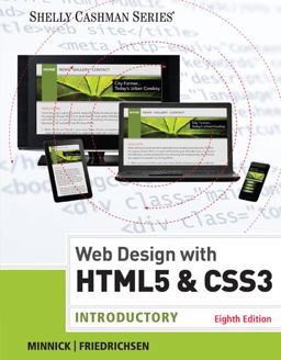 Web Design with HTML and CSS3 Introductory 8th 9781305585768 Front Cover