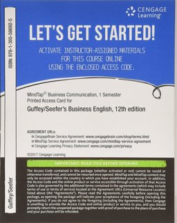 MindTap for Guffey/Seefer's Business English, 1 Term Printed Access Card