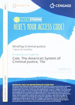 MindTap Criminal Justice, 1 Term (6 Months) Printed Access Card for Cole/Smith/Dejong's the American System of Criminal Justice, 15th