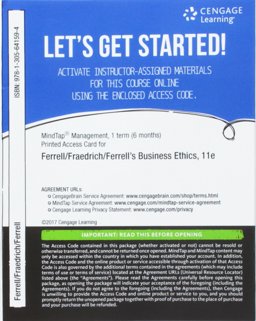 MindTap Management, 1 Term (6 Months) Printed Access Card for Ferrell/Fraedrich/Ferrell's Business Ethics: Ethical Decision Making and Cases, 11th