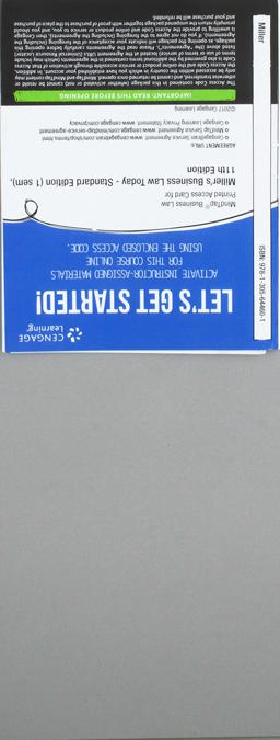 MindTap Business Law, 1 Term (6 Months) Printed Access Card for Miller's Business Law Today, Standard: Text and Summarized Cases, 11th
