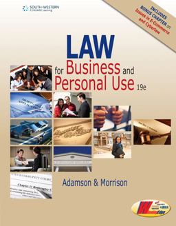 Law for Business and Personal Use:  9781305653009 Front Cover