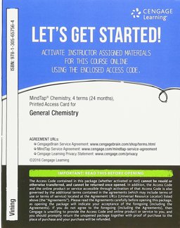 MindTap General Chemistry, 4 Term(s) (24 Months) Printed Access Card, 1st Edition