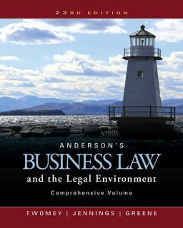 Anderson's Business Law and the Legal Environment, Comprehensive Volume 23rd 9781305663855 Front Cover