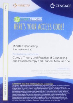 MindTap Counseling, 1 Term (6 Months) Printed Access Card for Corey's Theory and Practice of Counseling and Psychotherapy and Student Manual
