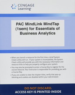 LMS Integrated MindTap Business Analytics, 1 Term (6 Months) Printed Access Card for Camm/Cochran/Fry/Ohlmann/Anderson/Sweeney/Williams' Essentials of Business Analytics, 2nd