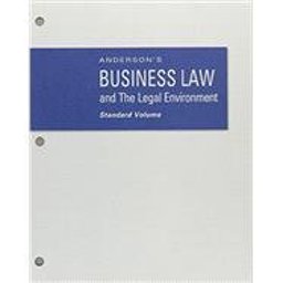 Anderson's Business Law and the Legal Environment, Standard Volume 23rd 9781305870321 Front Cover