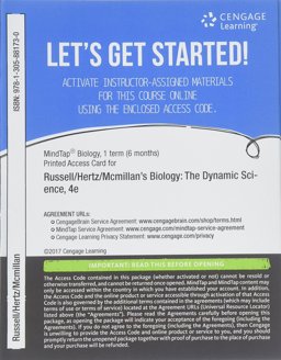 MindTap Biology, 1 Term (6 Months) Printed Access Card for Russell/Hertz/Mcmillan's Biology: the Dynamic Science