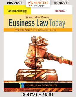 Bundle: Cengage Advantage Books: Business Law Today, the Essentials: Text and Summarized Cases, 11th + MindTap Business Law, 1 Term (6 Months) Printed Access Card