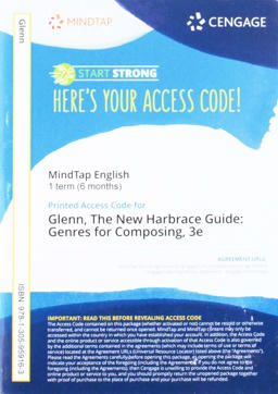 MindTap English, 1 Term (6 Months) Printed Access Card for Glenn's the New Harbrace Guide: Genres for Composing, 3rd MindTap English, 1 Term (6 Months) Printed Access Card for Glenn's the New Harbrace Guide: Genres for Composing, 3rd