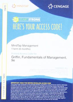 MindTap Management, 1 Term (6 Months) Printed Access Card for Griffin's Fundamentals of Management, 9th