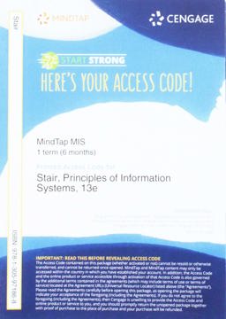 MindTap MIS, 1 Term (6 Months) Printed Access Card for Stair/Reynolds' Principles of Information Systems