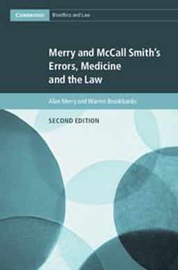 Merry and Mccall Smith's Errors, Medicine and the Law:  9781316632253 Front Cover