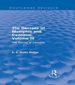 The Decrees of Memphis and Canopus: Vol. III (Routledge Revivals)