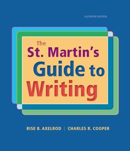 St. Martin's Guide to Writing 11th 9781319016036 Front Cover