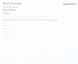 LaunchPad for Myers' Psychology for AP® (1-Use Access Card)