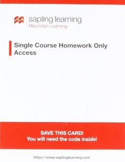 Sapling Homework-Only for General, Organic, and Biochemistry (Single-Term Access)