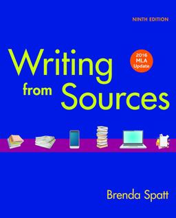 Writing from Sources with 2016 MLA Update 9th 9781319085766 Front Cover