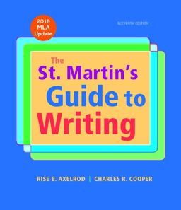 The St. Martin's Guide to Writing: With 2016 Mla Update  9781319087715 Front Cover