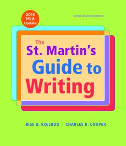 The St. Martin's Guide to Writing Short Edition With 2016 Mla Update:  9781319087722 Front Cover