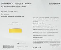LaunchPad for Foundations of Language and Literature (One-Use Access)