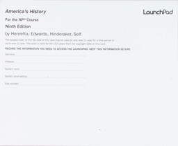 LaunchPad for America's History, for the AP® Course (Twelve-Month Access)
