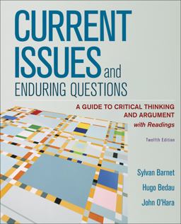 Current Issues and Enduring Questions A Guide to Critical Thinking and Argument, with Readings 12th 9781319198183 Front Cover