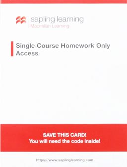 Sapling Learning Homework for General Chemistry (Single-Course Access) and IClicker Reef Polling (Six Months Access; Standalone)