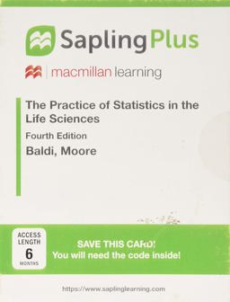 SaplingPlus for the Practice of Statistics in the Life Sciences (Single Term Access) 4th 9781319213275 Front Cover