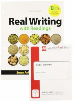 Loose-Leaf Version for Real Writing with Readings 8e and LaunchPad Solo for Readers and Writers (1-Term Access)