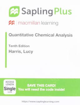 SaplingPlus for Quantitative Chemical Analysis (Single-Term Access) 10th 9781319256081 Front Cover