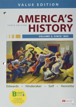 Loose-Leaf Version for America's History, Value Edition, Volume 2 10th 9781319277512 Front Cover