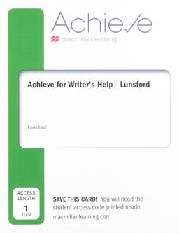 Achieve Writer's Help for Lunsford (1-Term Access) and IClicker Reef Polling (Six-Months Access)
