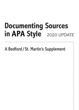 Documenting Sources in APA Style: 2020 Update  9781319350802 Front Cover