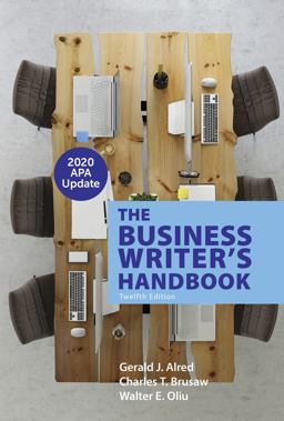 Business Writer's Handbook with 2020 APA Update 12th 9781319361761 Front Cover