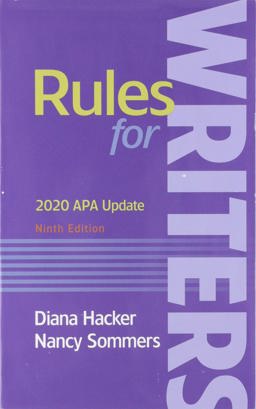 Rules for Writers With 2020 Apa Update:  9781319367817 Front Cover