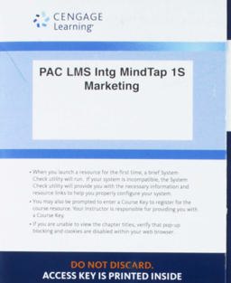 LMS Integrated MindTap Marketing, 1 Term (6 Months) Printed Access Card for Pride/Ferrell's Marketing 2018