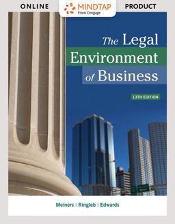 MindTap Business Law, 1 Term (6 Months) Printed Access Card for Meiners/Ringleb/Edwards' the Legal Environment of Business
