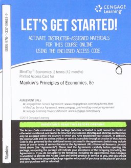 MindTap Economics, 2 Terms (12 Months) Printed Access Card for Mankiw's Principles of Economics, 8th