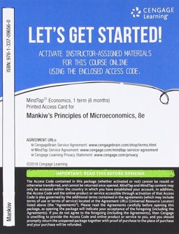 MindTap Economics, 1 Term (6 Months) Printed Access Card for Mankiw's Principles of Microeconomics, 8th
