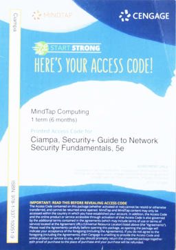 MindTap Computing, 1 Terms (6 Months) Printed Access Card for Ciampa's CompTIA Security+ Guide to Network Security Fundamentals