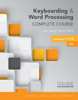 Keyboarding and Word Processing Complete Course Lessons 1-110 20th 9781337103275 Front Cover