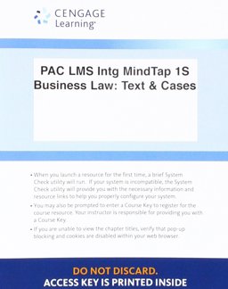 LMS Integrated MindTap Business Law, 1 Term (6 Months) Printed Access Card for Clarkson/Miller/Cross' Business Law: Text and Cases, 14th