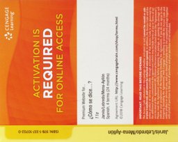 Premium Website, 4 Terms (24 Months) Printed Access Card for Jarvis/Lebredo/Mena-Ayllon's Como Se Dice... ?, 11th Premium Website, 4 Terms (24 Months) Printed Access Card for Jarvis/Lebredo/Mena-Ayllon's Como Se Dice... ?, 11th