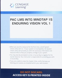 LMS Integrated for MindTap History, 1 Term (6 Months) Printed Access Card for Boyer/Clark/Halttunen/Kett/Salisbury/Sitkoff/Woloch/Rieser's the Enduring Vision: a History of the American People, Volume I: To 1877, 9th