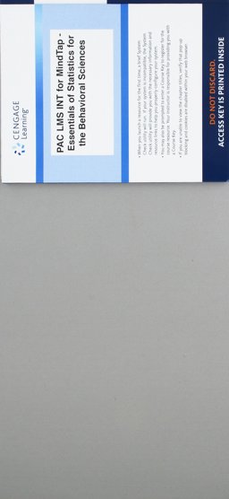 LMS Integrated MindTap Psychology, 1 Term (6 Months) Printed Access Card for Gravetter/Wallnau/Forzano's Essentials of Statistics for the Behavioral Sciences, 9th LMS Integrated MindTap Psychology, 1 Term (6 Months) Printed Access Card for Gravetter/Wallnau/Forzano's Essentials of Statistics for the Behavioral Sciences, 9th