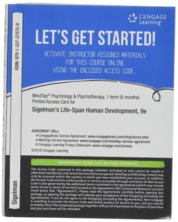 MindTap Psychology, 1 Term (6 Months) Printed Access Card for Sigelman/Rider's Life-Span Human Development