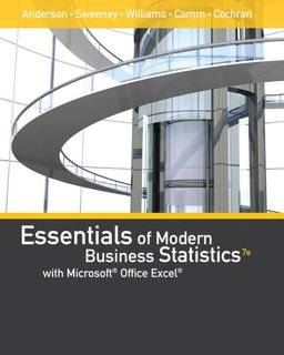 Essentials of Modern Business Statistics with Microsoftï¿½Office Excelï¿½ (Book Only) 7th 9781337298353 Front Cover