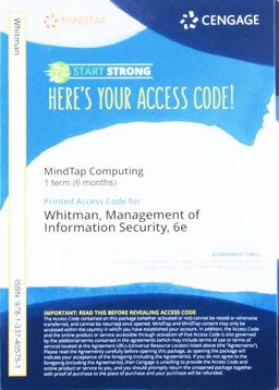 MindTap for Whitman/Mattord's Management of Information Security, 1 Term Printed Access Card