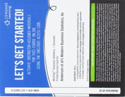 MindTap Business Statistics with XLSTAT, 1 Term (6 Months) Printed Access Card for Anderson/Sweeney/Williams/Camm/Cochran's Modern Business Statistics with Microsoft Office Excel, 6th